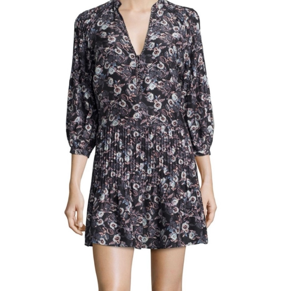 veronica beard palmetto pintuck 100% silk dress